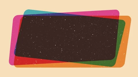 Loop animation with riso print effect. Vintage square frame element.Vintage deco Stock Footage 254884103