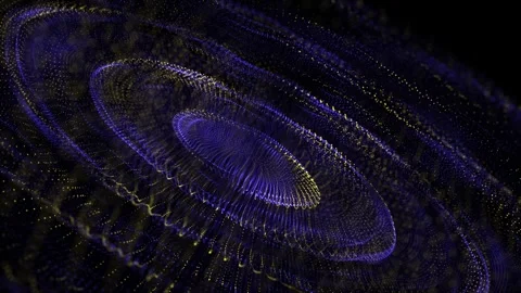 Loop animation of round abstract waves with changing colors and powder particles Stock Footage 251779469