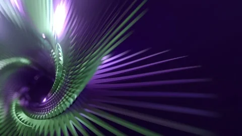 Loop animation of an shiny metallic figure resembling a spiral. 3d rendering 4K Stock Footage 287183685