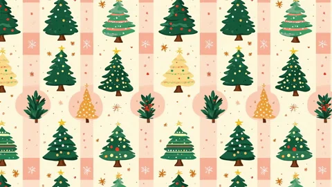 A loop animation showcasing a pattern of Christmas trees set Stock Footage 288241317