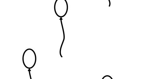 Loop animation of Simple outline balloon icon in black and white. Balloons Video stock 242805747