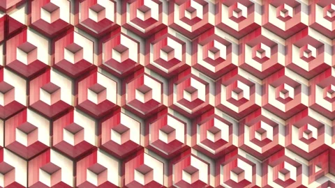 Loop animation of smoothly deforming three-dimensional hexagons. 3d rendering 4K Stock Footage 317075082