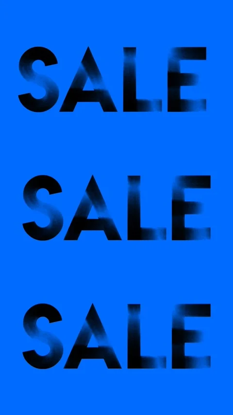 Loop animation social media template. Black text Sale on blue Stock Footage 310902940