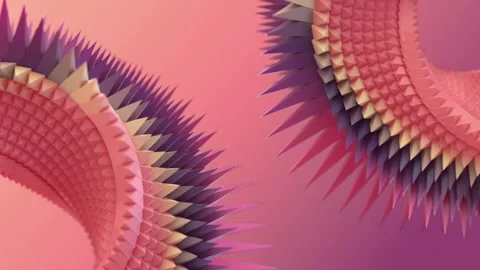 Loop animation of spiral twisted figures in the form of Moebius rings. 3d render Stock Footage 285390292