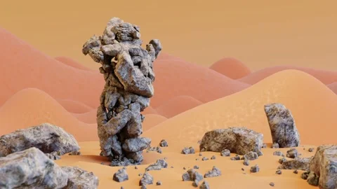 Loop animation of Stone Monster Dancing, Hip Hop Dancing, 3d render Stock Footage 171592248