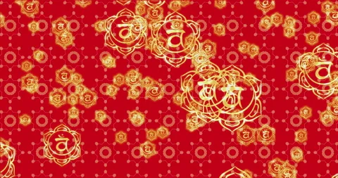 Loop Animation Of Svadhishthana Sacral Chakra. Pattern Animation for meditation Stock Footage 202024938