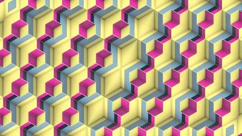 Loop animation with a symmetrical structure of colorful cubes. 3d rendering 4K Stock Footage 321343621