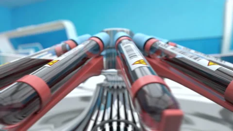 Loop animation of testing blood in the test tubes in the research laboratory Stock Footage 169210338