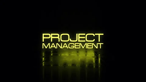 Loop animation text of Project Management glow gold glitch text effect Stock Footage 309527628