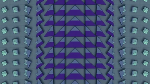 Loop animation of three-dimensional triangular geometric shapes. 3d rendering 4K Stock Footage 315532034