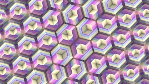 Loop animation with transforming cubes forming a dynamic pattern. 3d rendering Stock Footage 318142227