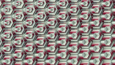Loop animation of transforming cubic elements forming a complex pattern Stock Footage 308447388