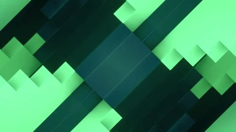 Loop animation using isometric rectangular blocks in a green palette. 3d render Stock Footage 311572460