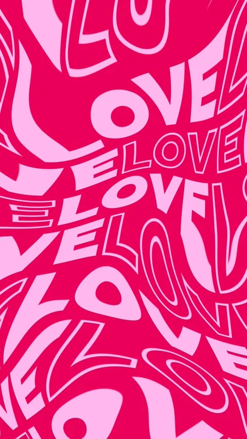 Loop animation for Valentine day. Magenta text Love on pink background Stock Footage 299833393