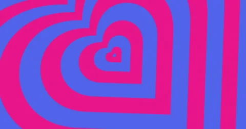 Loop animation with vibrant purple and pink hearts forming dynamic layers. Bold Stock Footage 314863604
