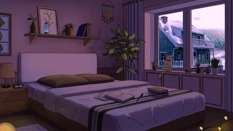 Loop Animation Video For LoFi Music and Live Wallpaper Stock Footage 289461447