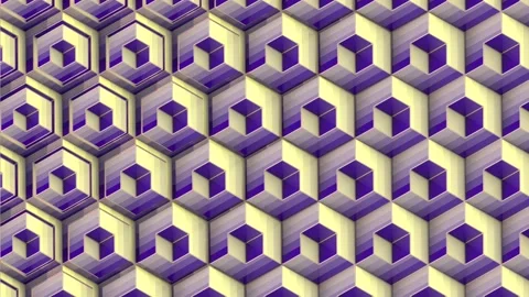 Loop animation with voluminous cubes that gently change shape. 3d rendering 4K Stock Footage 317616611