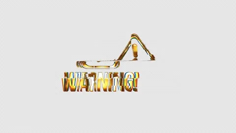 Loop animation of Warning with Alert Icon golden text Stock Footage 245088880