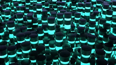 Loop animation waves of luminous cylinder. Looped seamless animation background. Stock Footage 144129234