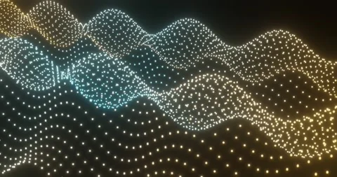 Loop animation. Waves of luminous points. On a black background. Stock Footage 151574973