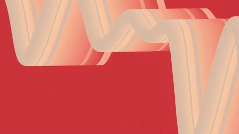 Loop animation with a wavy line resembling a moving ribbon on a red background Stock Footage 302186473