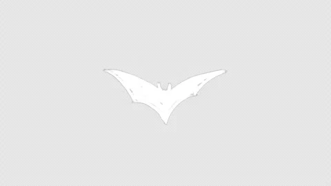 Loop animation. White bat is flying on transparent background Stock Footage 317957532