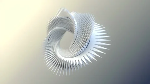 Loop animation of a white figure in the shape of a Moebius ring. 3d rendering 4K Video stock 284661423