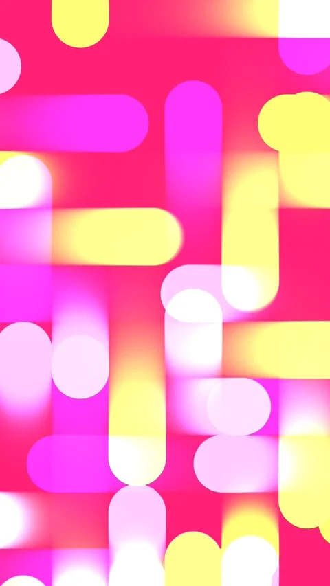 Loop animation with yellow, pink, bright spots and blurred lines Stock Footage 311422240