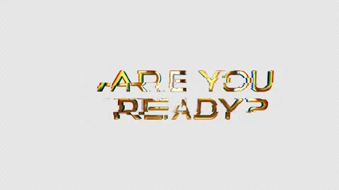 Loop Are You Ready golden shine light motion text Stock Footage 245281719