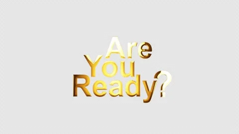 Loop Are You Ready golden shine light motion text Stock Footage 245357160