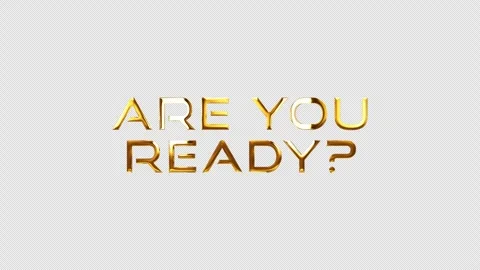 Loop Are You Ready golden shine light motion text Stock Footage 246305939