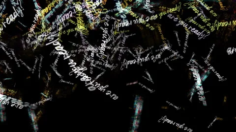Loop are you ready text falling on black abstract background Stock Footage 300774482