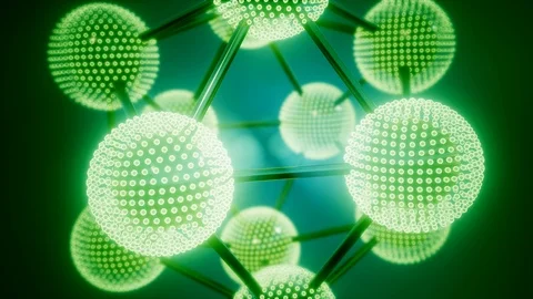 Loop atom model on colored background Video stock 90048660