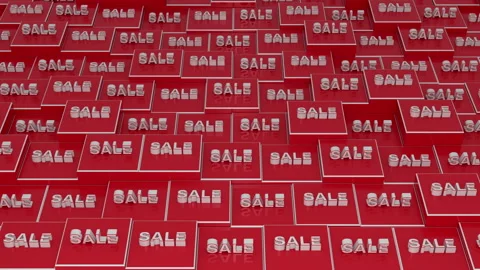 Loop Backdrop With Cubes And Text Message SALE Stock Footage 134302776