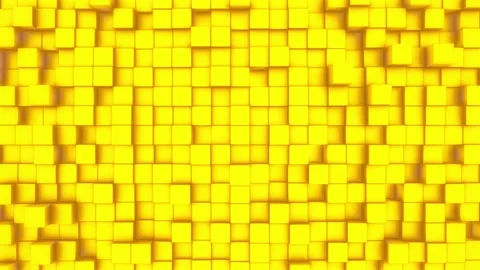 Loop backdrop of yellow cubes random movement surface. Stock-Footage 235633189