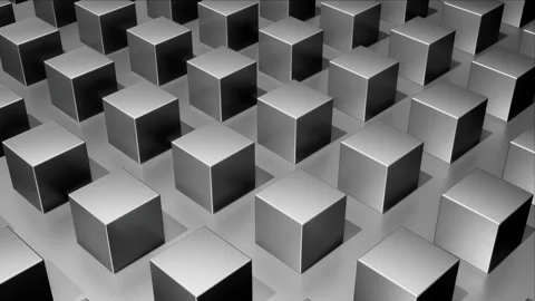 Loop Background of 3D Silver metal cubes in a row Stock Footage 265248793