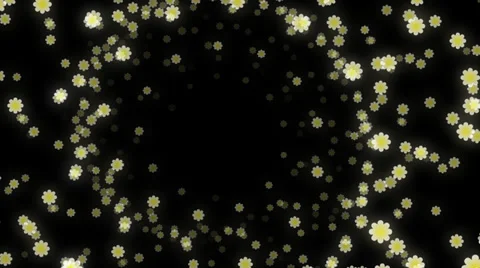 Loop background with alpha, turbulence white flowers Stock Footage 36996372