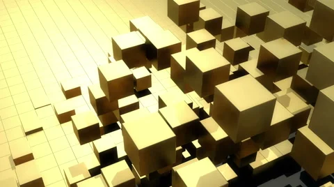 Loop Background animation Gold Boxes Stock Footage 66764892