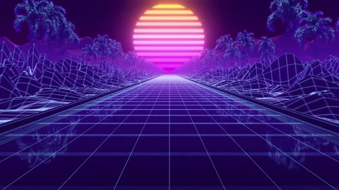 Retro 80s New Wave Vaporwave Purple and Blue Pixel Cube Pattern