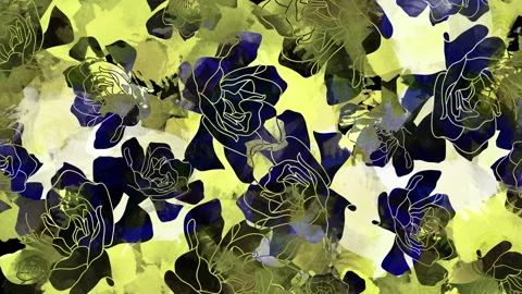 Loop background with roses. Dark romantic vibe video with watercolor effect. Stock Footage 112015919