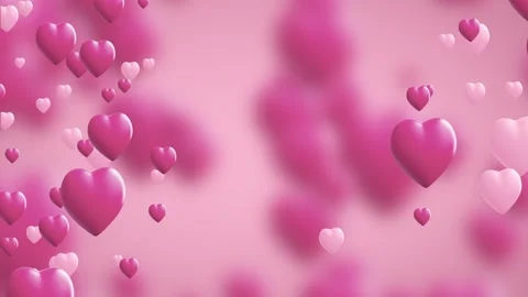 Loop background. Valentine's day animation pink hearts greeting love hearts. Fes Stock Footage 255734615