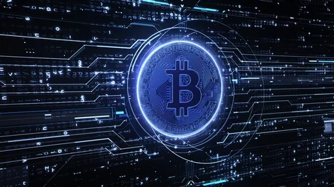 Loop Bitcoin Hi-Tech Backgrounds Stock Footage 85567273
