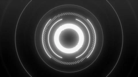 Loop black and white background of circles Stock Footage 314963117