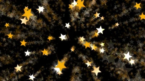 Loop, black background, 4K. Looped animation of gold confetti in shape of star. Stock Footage 81670134