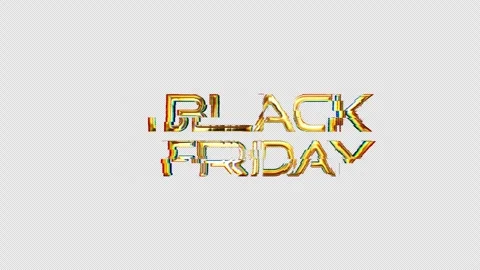 Loop Black Friday glitch gold text effect background Stock Footage 242266278