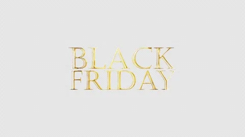 Loop Black Friday golden shine light motion text Stock Footage 243360279