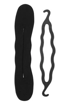 Loop of black plastic hair accessory, isolated on transparent or white backgr Stock Photos
