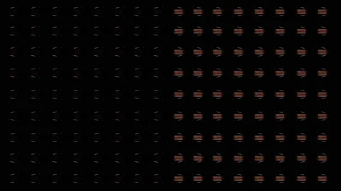 Loop blinking Golden glowing frame elements. Retro lamps as electric gold bac Stock Footage 158328415