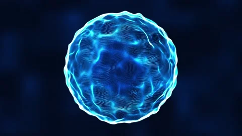 Loop is a blue abstract energetic round sphere.  background animation Stock Footage 277641437
