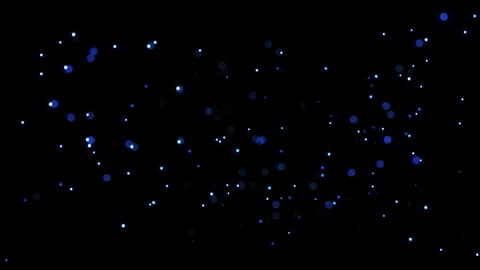Loop blue bokeh particles floating on bl... | Stock Video | Pond5